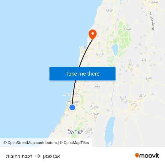 רכבת רחובות to אבו סנאן map