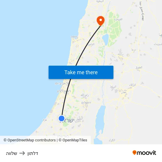 שלווה to דלתון map
