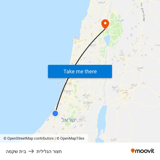 בית שקמה to חצור הגלילית map