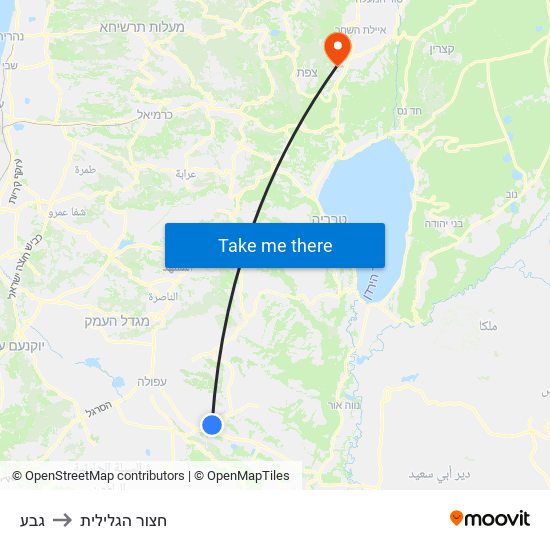 גבע to חצור הגלילית map