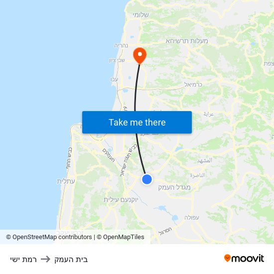 רמת ישי to בית העמק map