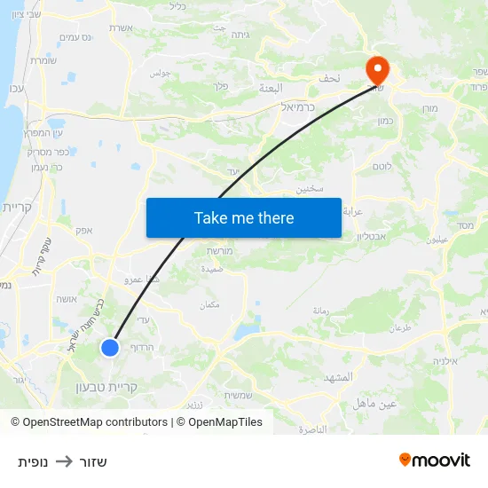נופית to שזור map