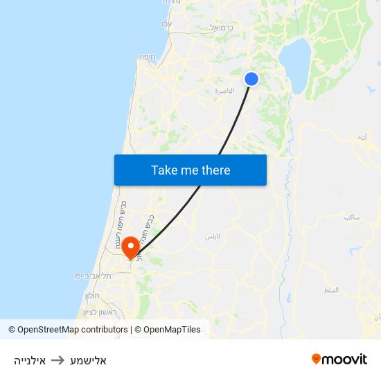 אילנייה to אלישמע map