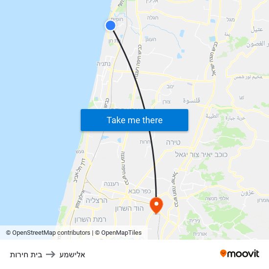 בית חירות to אלישמע map