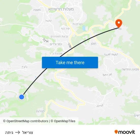 גיתה to צוריאל map