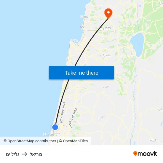 גליל ים to צוריאל map