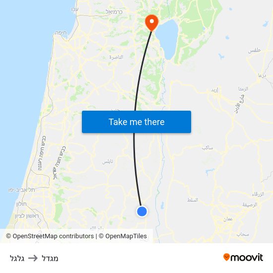 גלגל to מגדל map