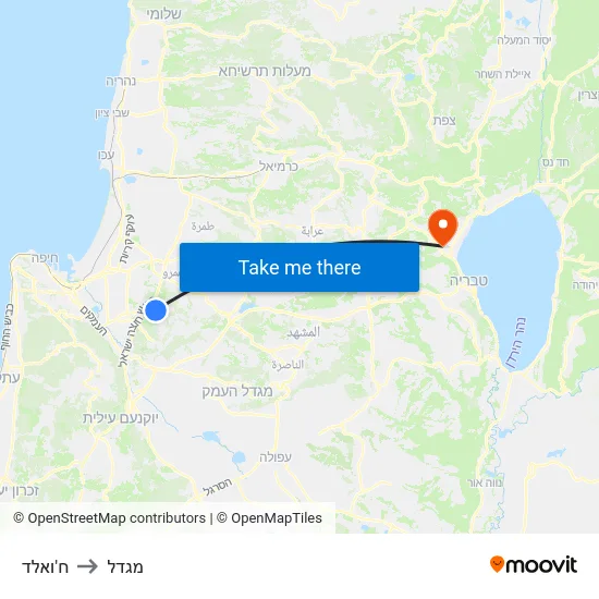 ח'ואלד to מגדל map