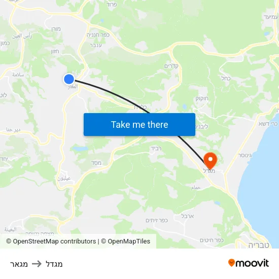 מגאר to מגדל map