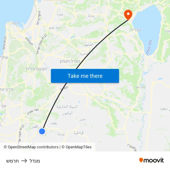 חרמש to מגדל map