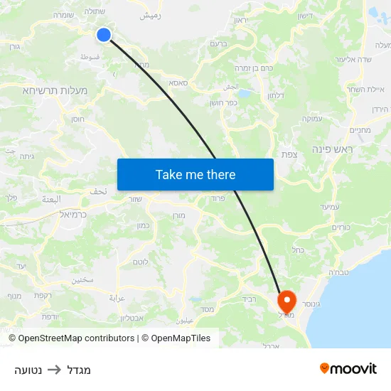 נטועה to מגדל map