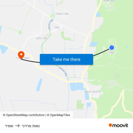 שמיר to נאות מרדכי map