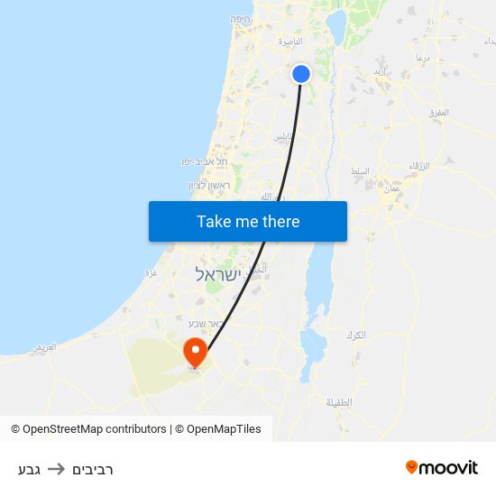 גבע to רביבים map