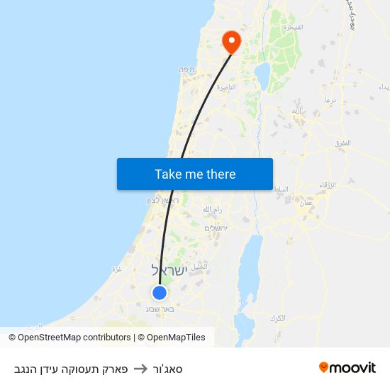 פארק תעסוקה עידן הנגב to סאג'ור map