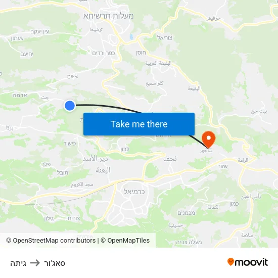 גיתה to סאג'ור map