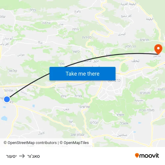 יסעור to סאג'ור map