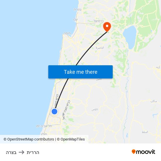 בצרה to הררית map