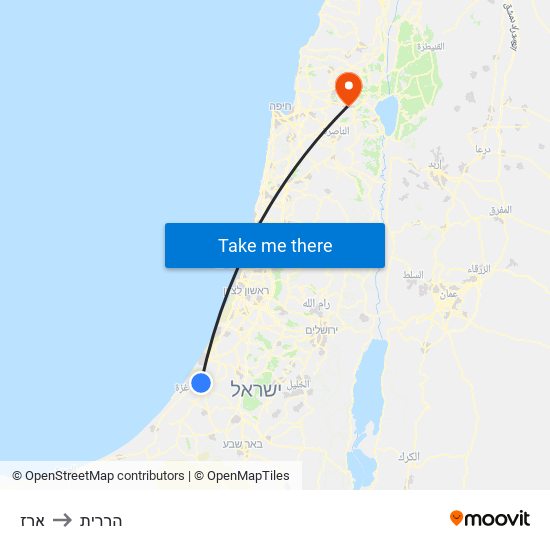 ארז to הררית map