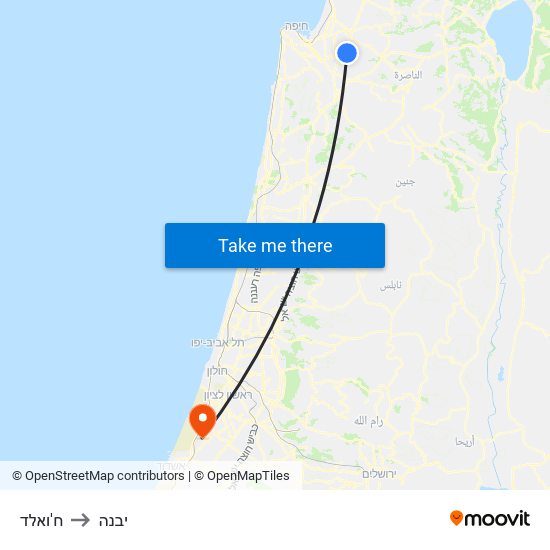ח'ואלד to יבנה map