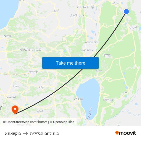 בוקעאתא to בית לחם הגלילית map