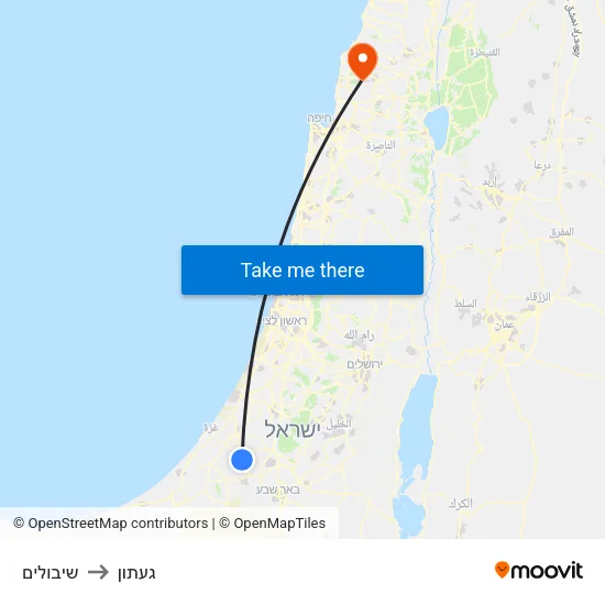 שיבולים to געתון map