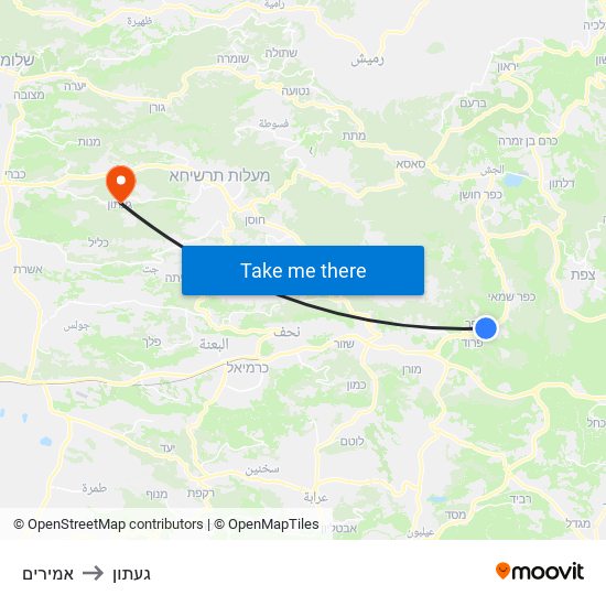 אמירים to געתון map