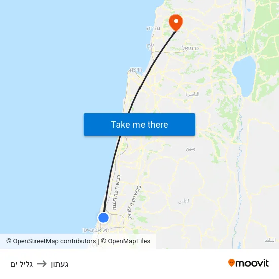 גליל ים to געתון map