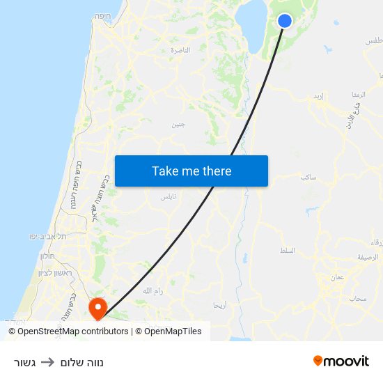 גשור to נווה שלום map