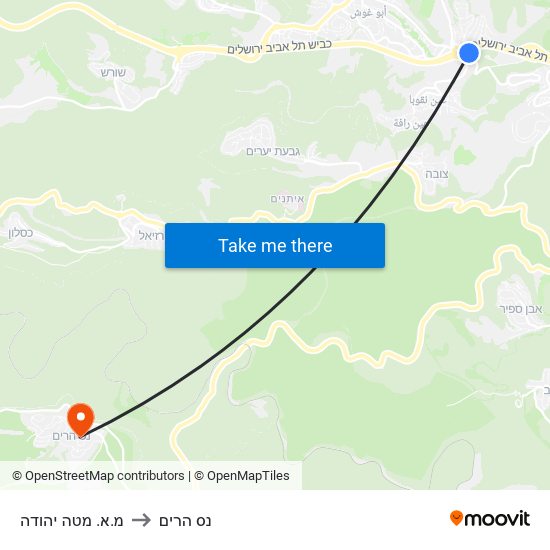 מ.א. מטה יהודה to נס הרים map
