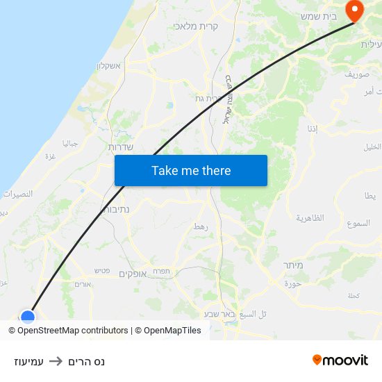 עמיעוז to נס הרים map