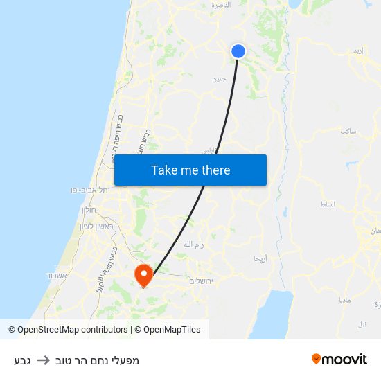 גבע to מפעלי נחם הר טוב map