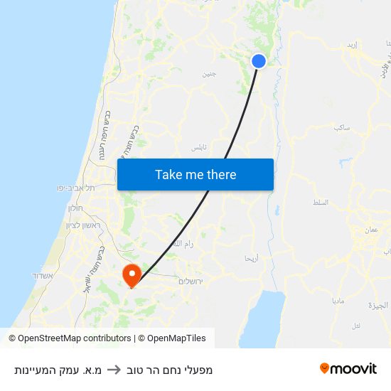 מ.א. עמק המעיינות to מפעלי נחם הר טוב map