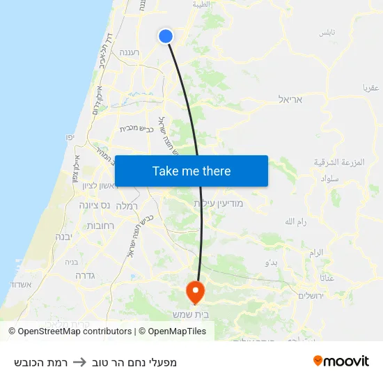 רמת הכובש to מפעלי נחם הר טוב map