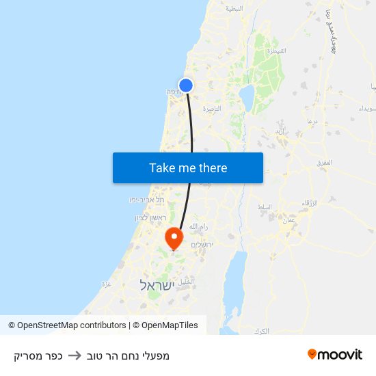 כפר מסריק to מפעלי נחם הר טוב map