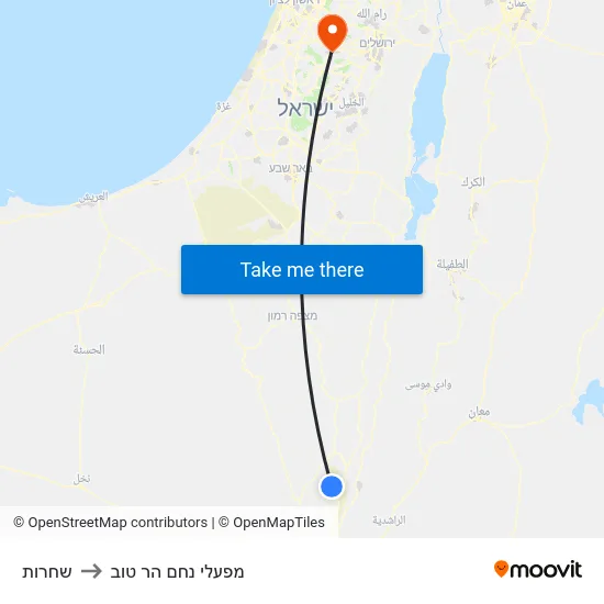שחרות to מפעלי נחם הר טוב map
