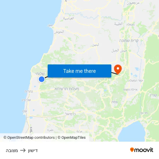 מצובה to דישון map