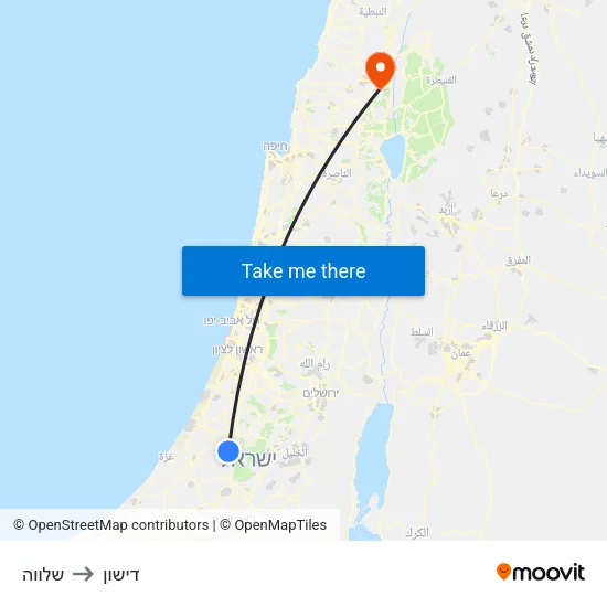 שלווה to דישון map