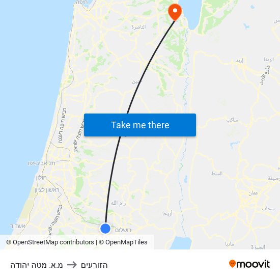 מ.א. מטה יהודה to הזורעים map