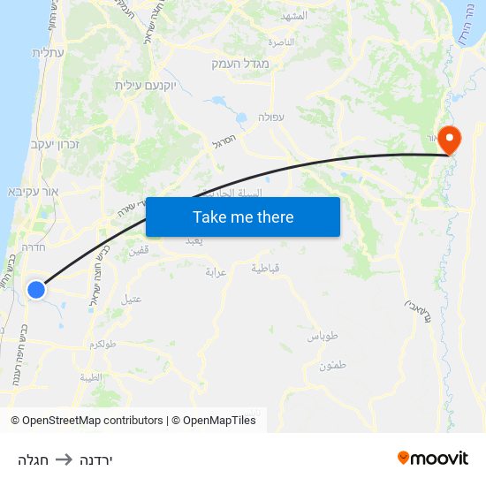 חגלה to ירדנה map