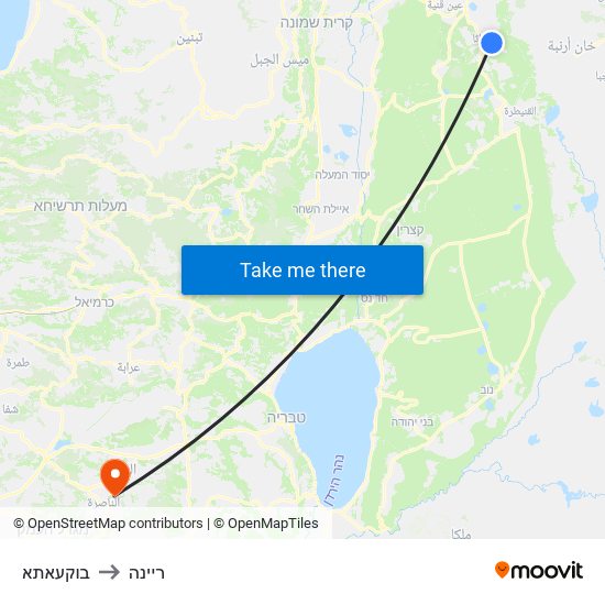 בוקעאתא to ריינה map