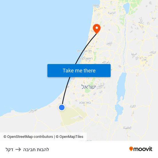 דקל to להבות חביבה map