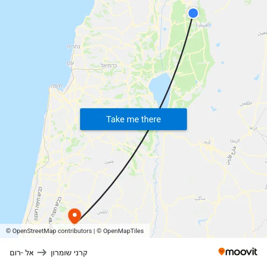 אל -רום to קרני שומרון map