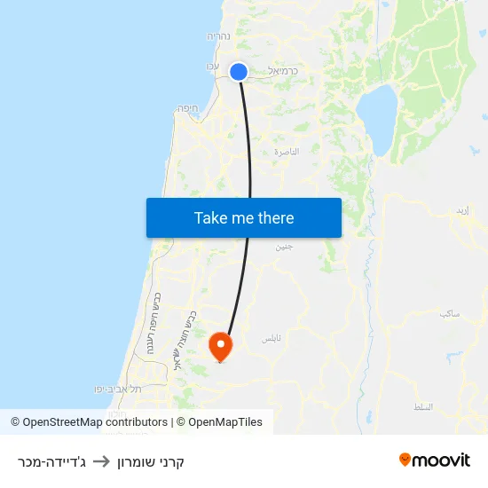ג'דיידה-מכר to קרני שומרון map
