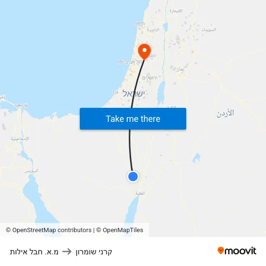 מ.א. חבל אילות to קרני שומרון map