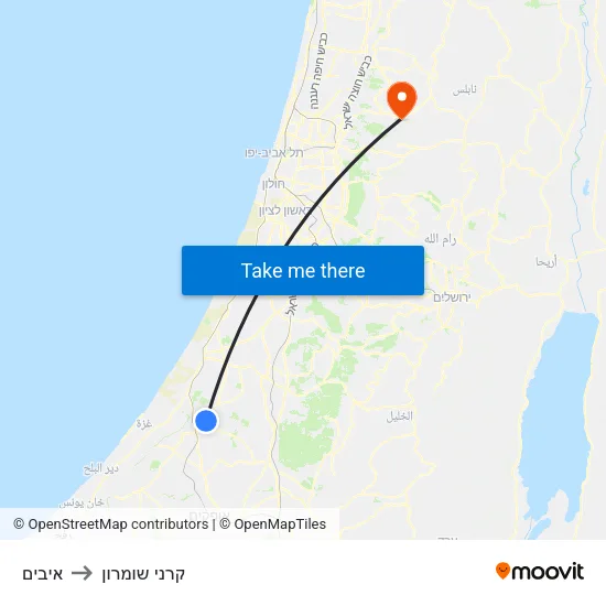 איבים to קרני שומרון map