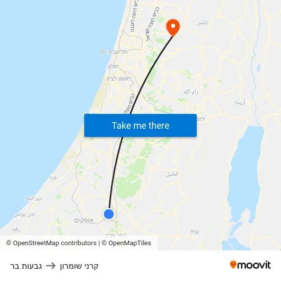 גבעות בר to קרני שומרון map