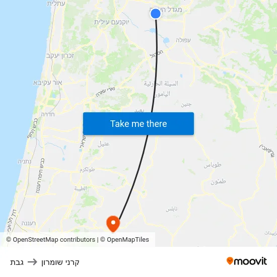 גבת to קרני שומרון map