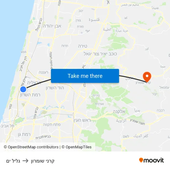 גליל ים to קרני שומרון map