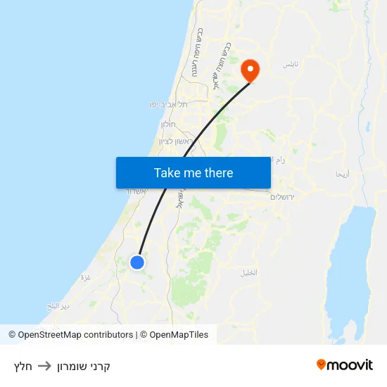 חלץ to קרני שומרון map