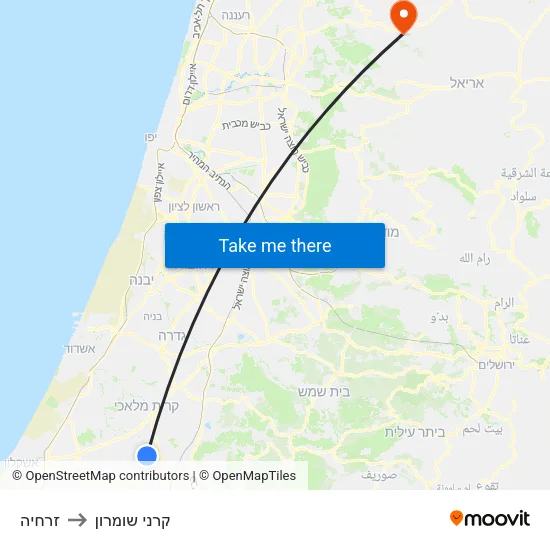 זרחיה to קרני שומרון map